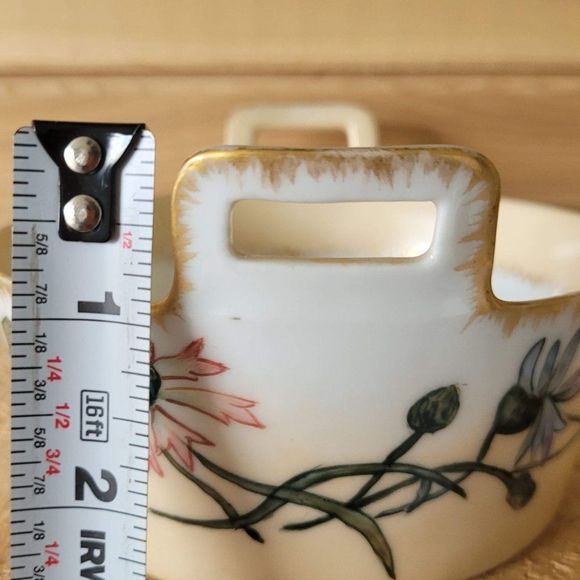 Antique Tressemann Vogt Handpainted gold and flowery bowl 5 inches incredible! - Picture 12 of 12